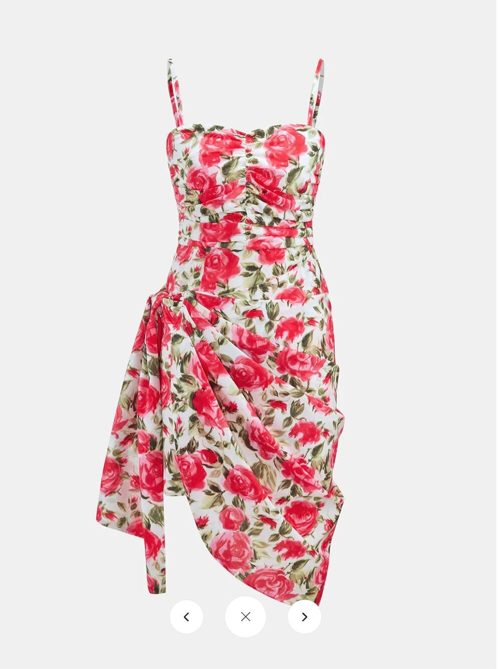 NWT Commense Floral Draped Asymmetric Midi Dress Sz XL